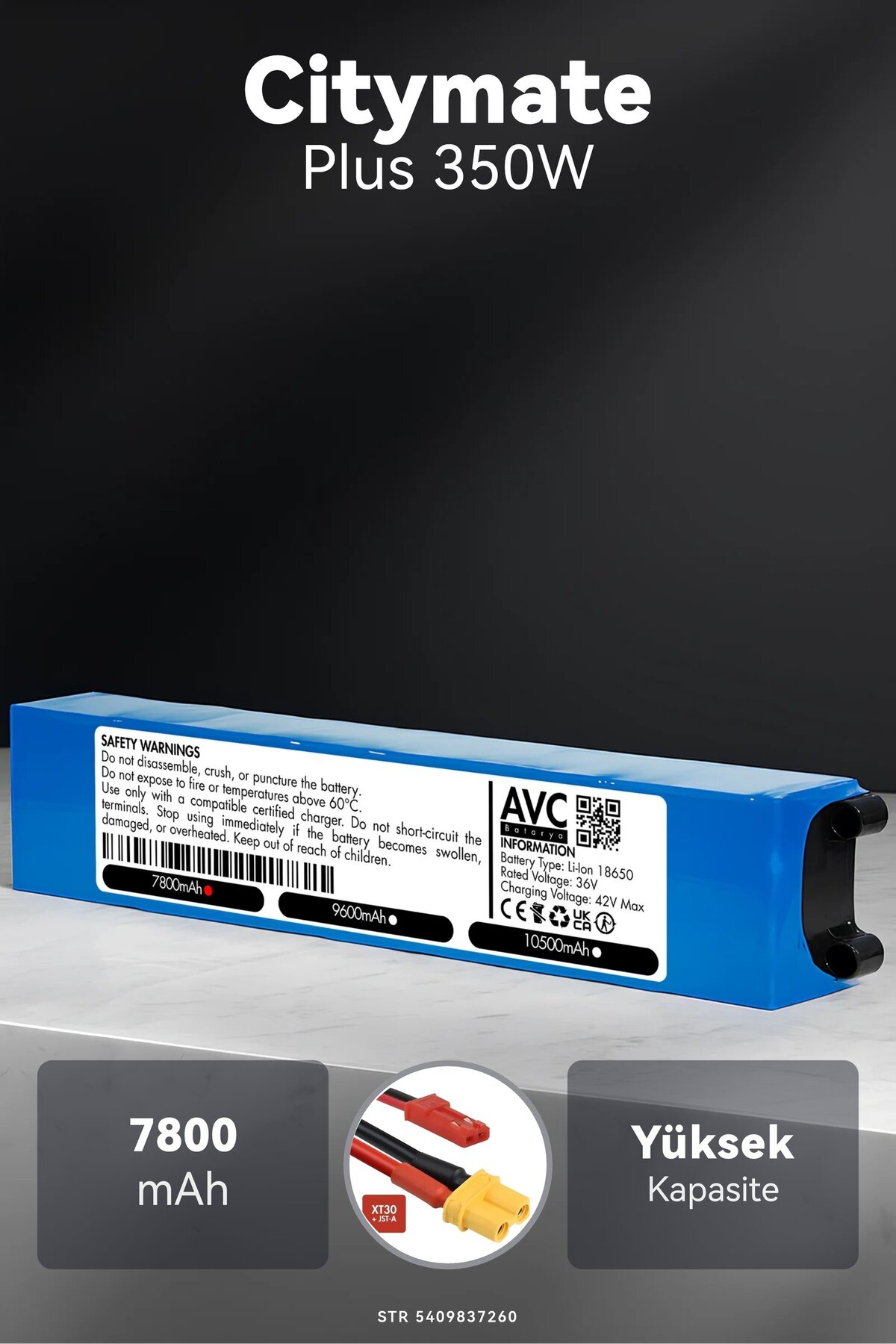 Citymate Plus 350W / 36V 7800mAh Elektrikli Scooter Bataryası