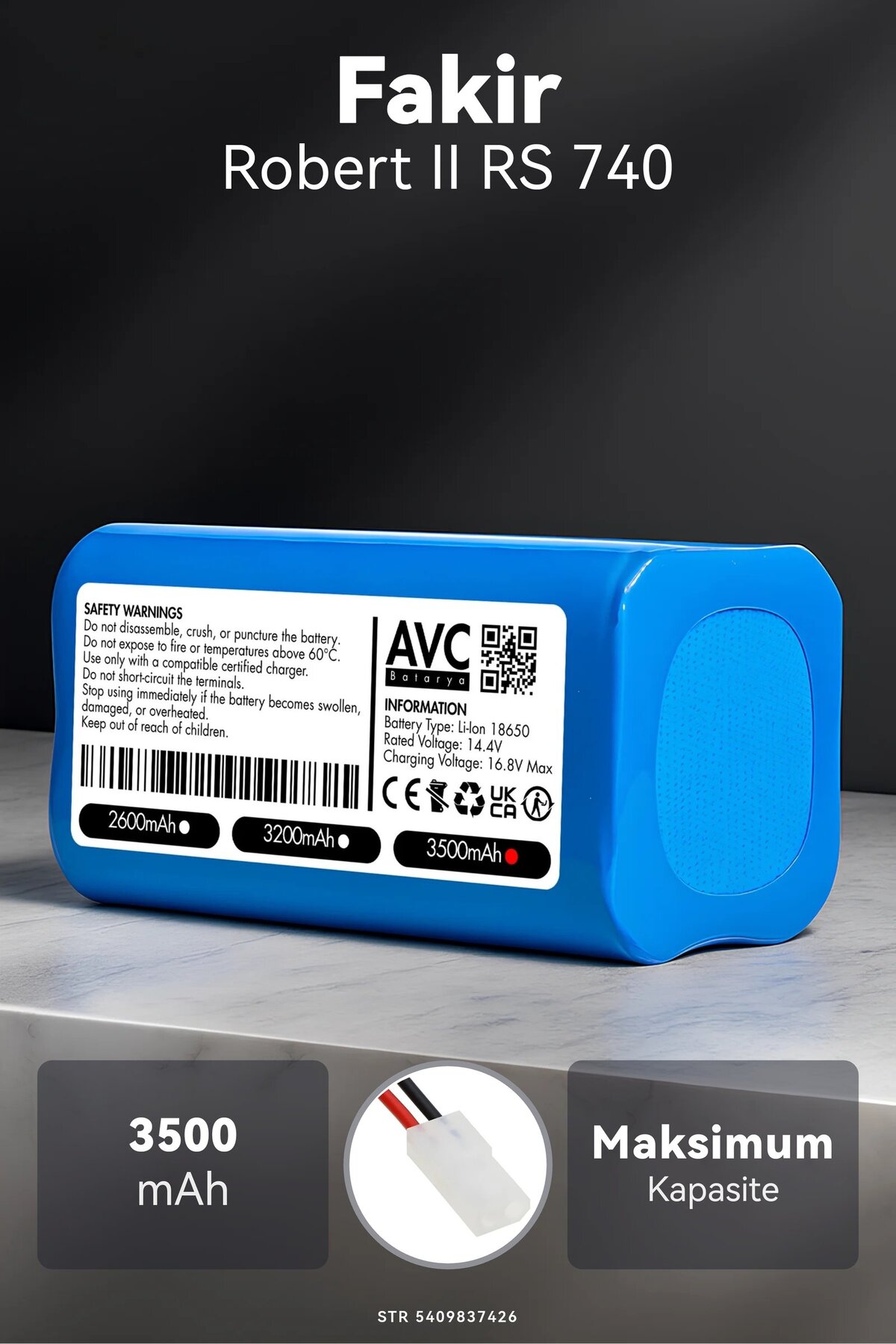 Fakir Robert II RS 740 3500mAh Robot Süpürge Bataryası