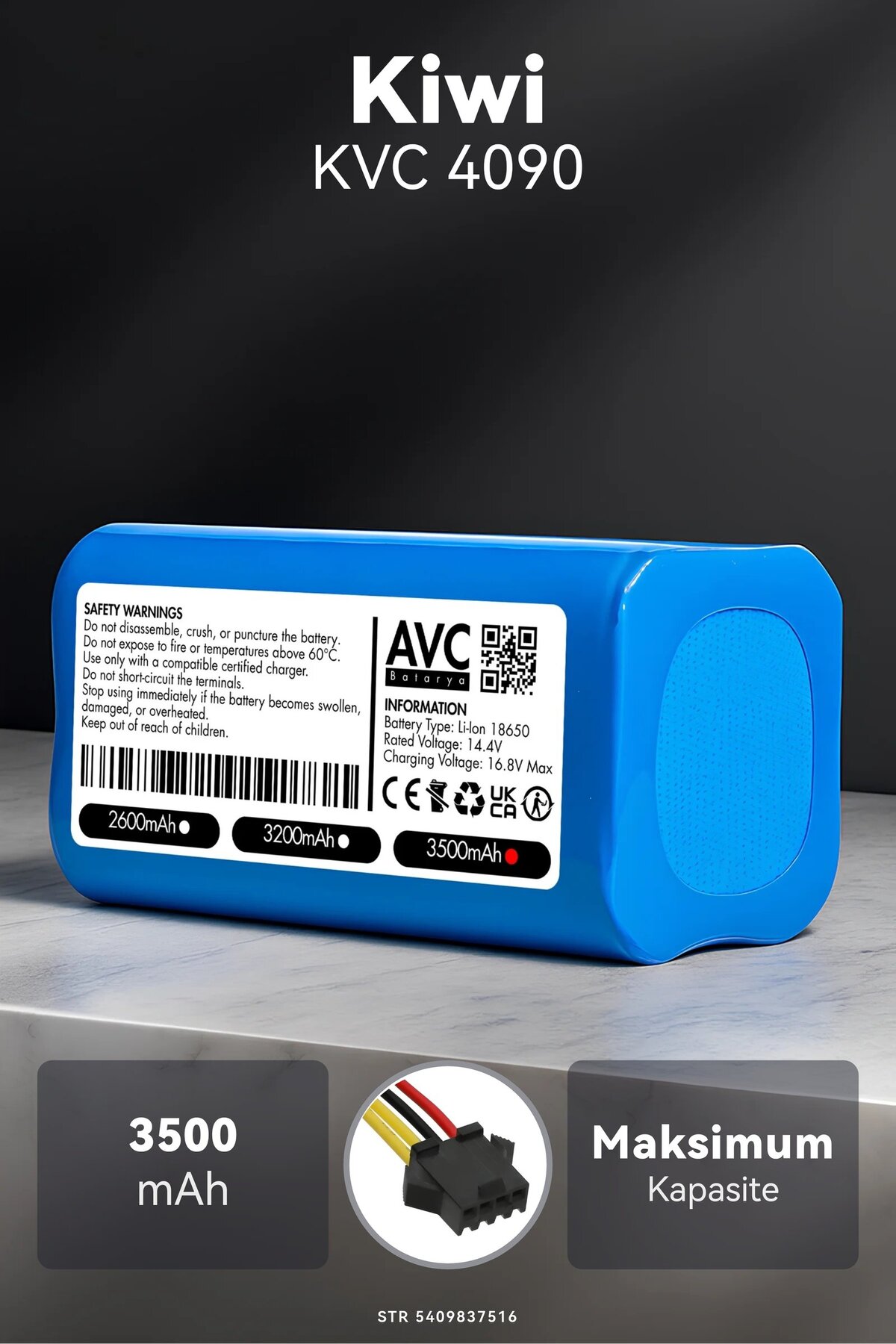 Kiwi KVC-4090 3500mAh Robot Süpürge Bataryası