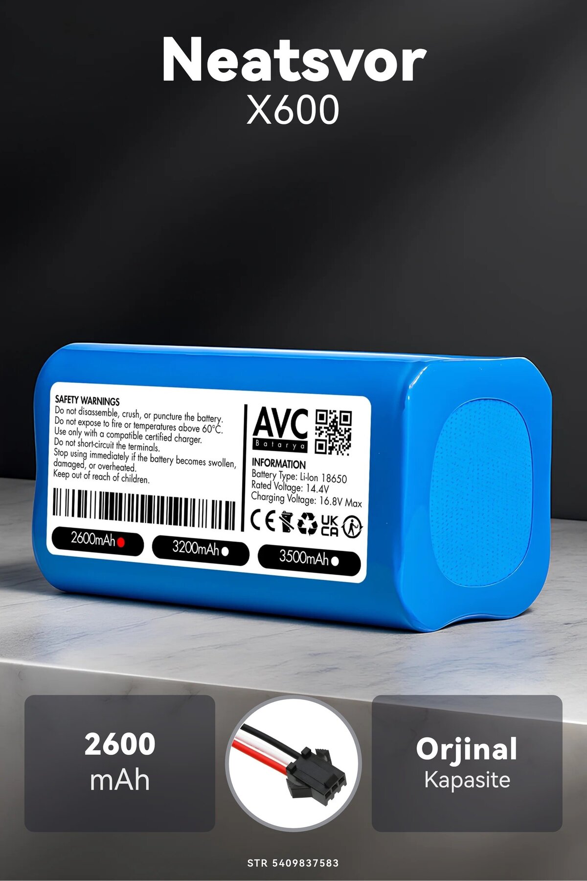Neatsvor X600 2600mAh Robot Süpürge Bataryası