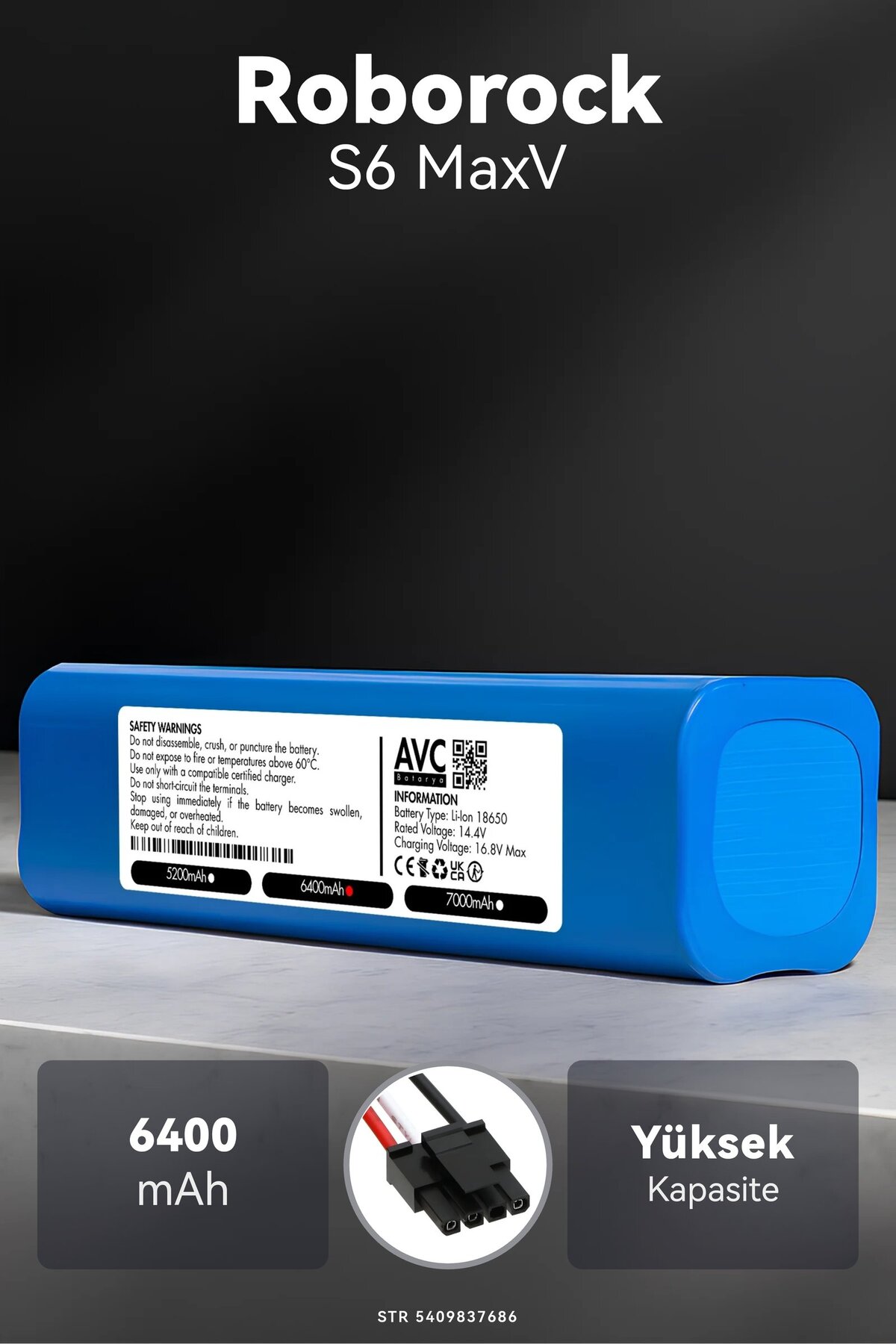 Roborock S6 MaxV 6400mAh Robot Süpürge Bataryası