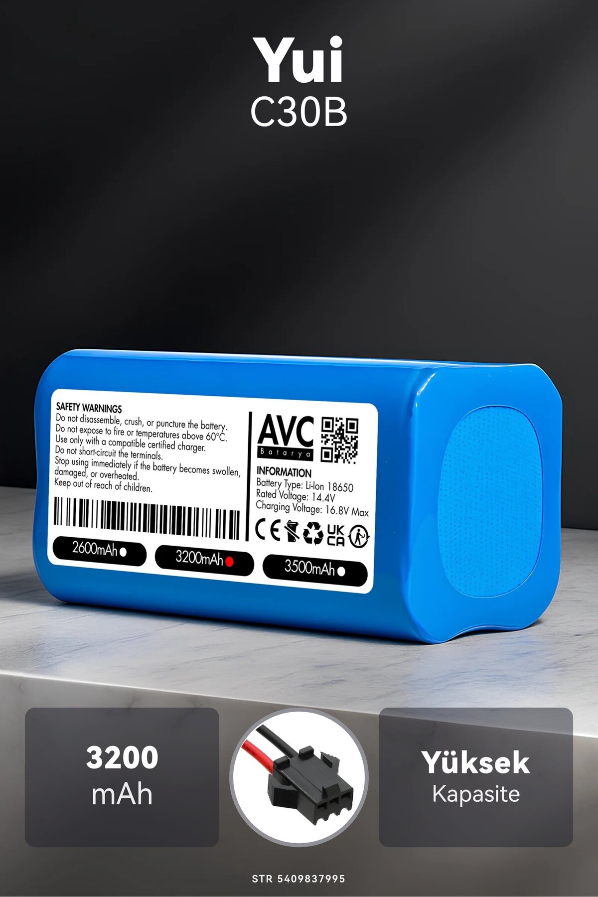 Yui C30B 3200mAh Robot Süpürge Bataryası